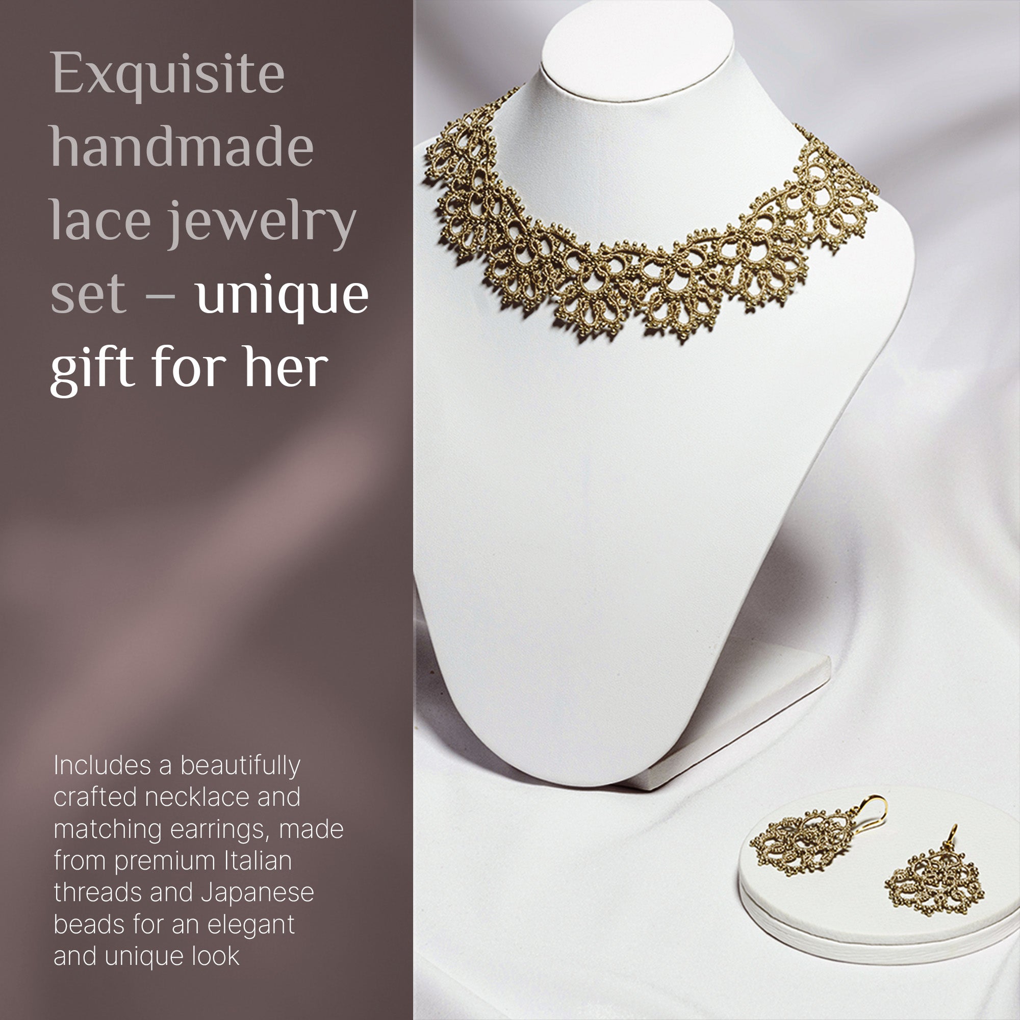 Tatting Lace Set with Choker Necklace