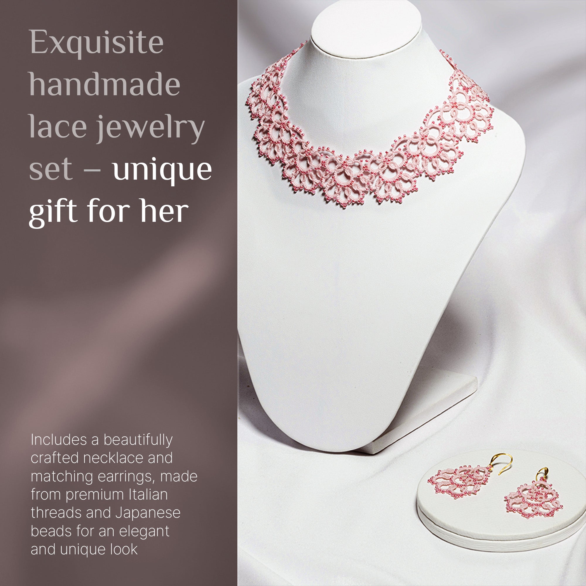 Tatting Lace Set with Choker Necklace
