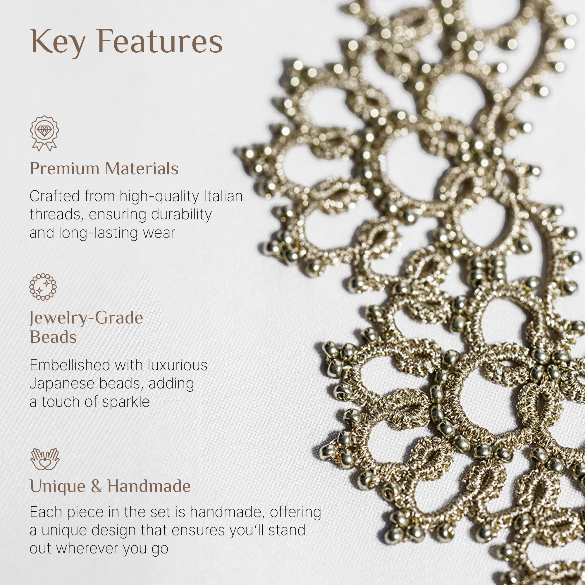 Tatting Lace Set with Choker Necklace