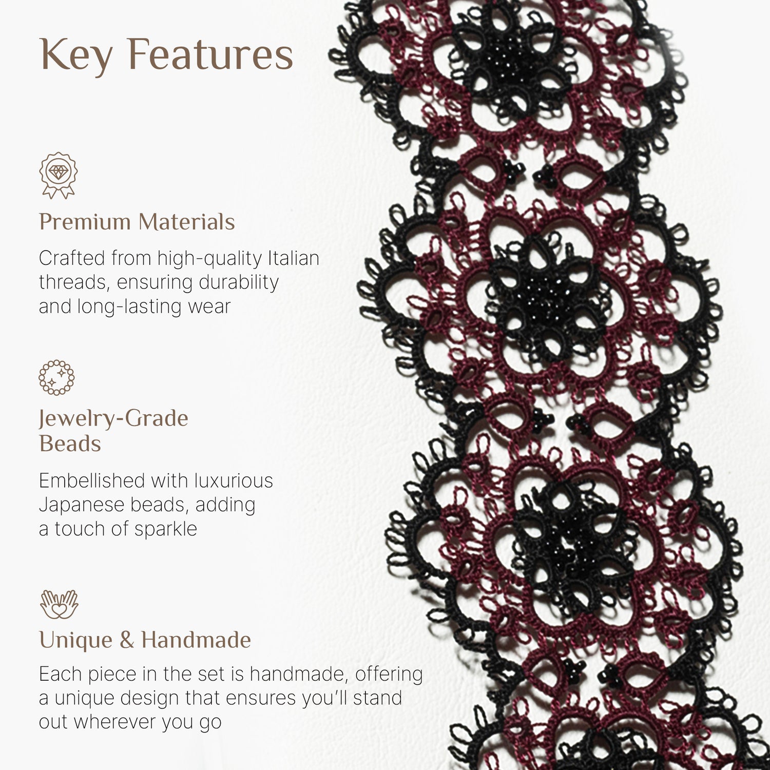 Tatting Lace Set with Bracelet