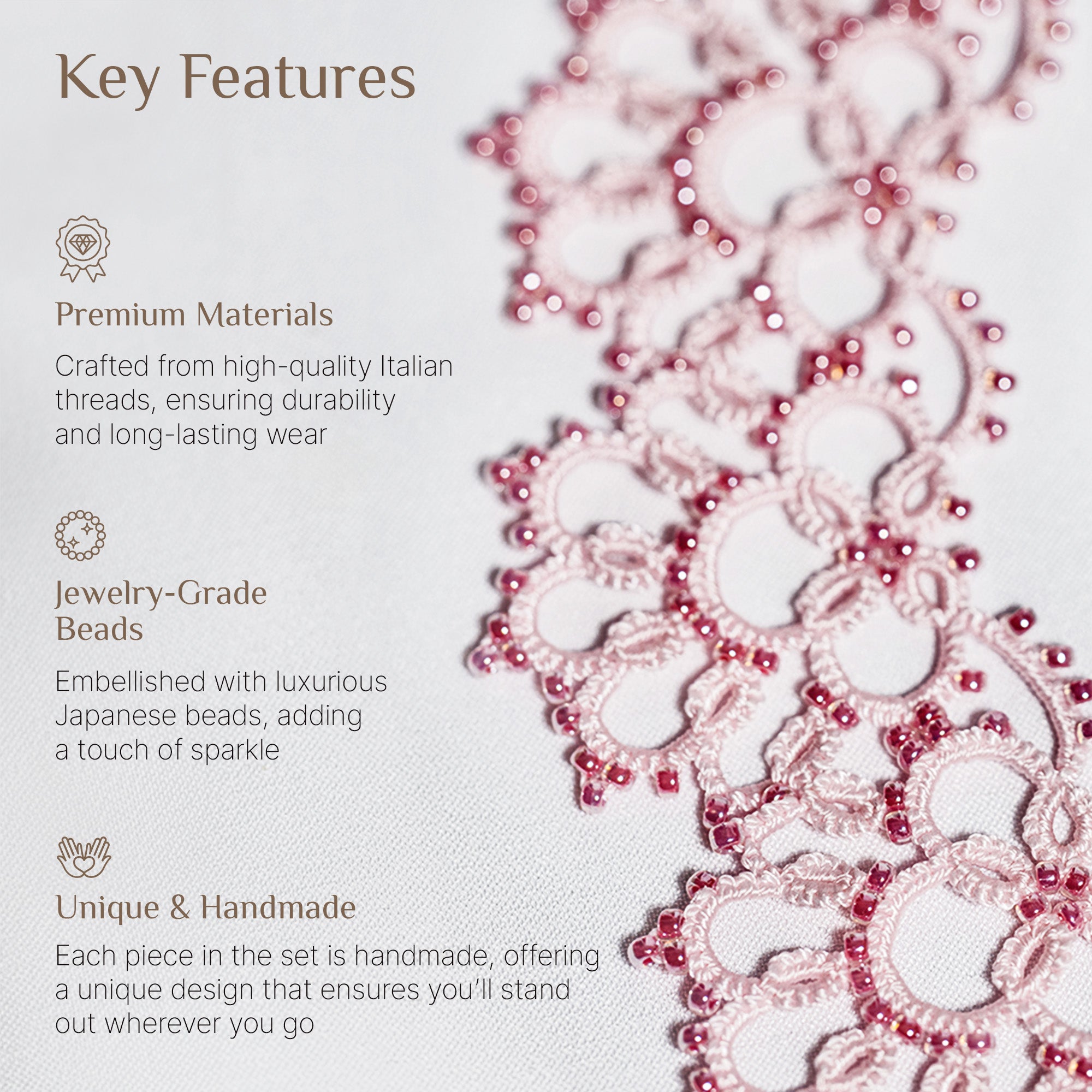 Tatting Lace Set with Choker Necklace