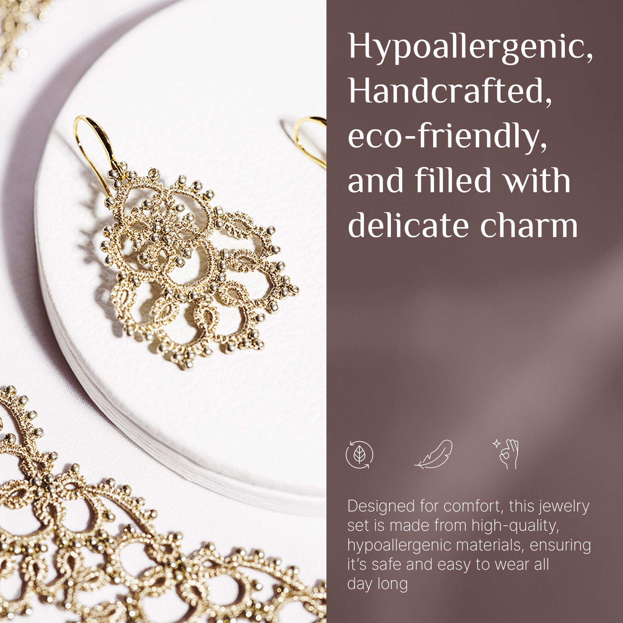 Tatting Lace Set with Choker Necklace
