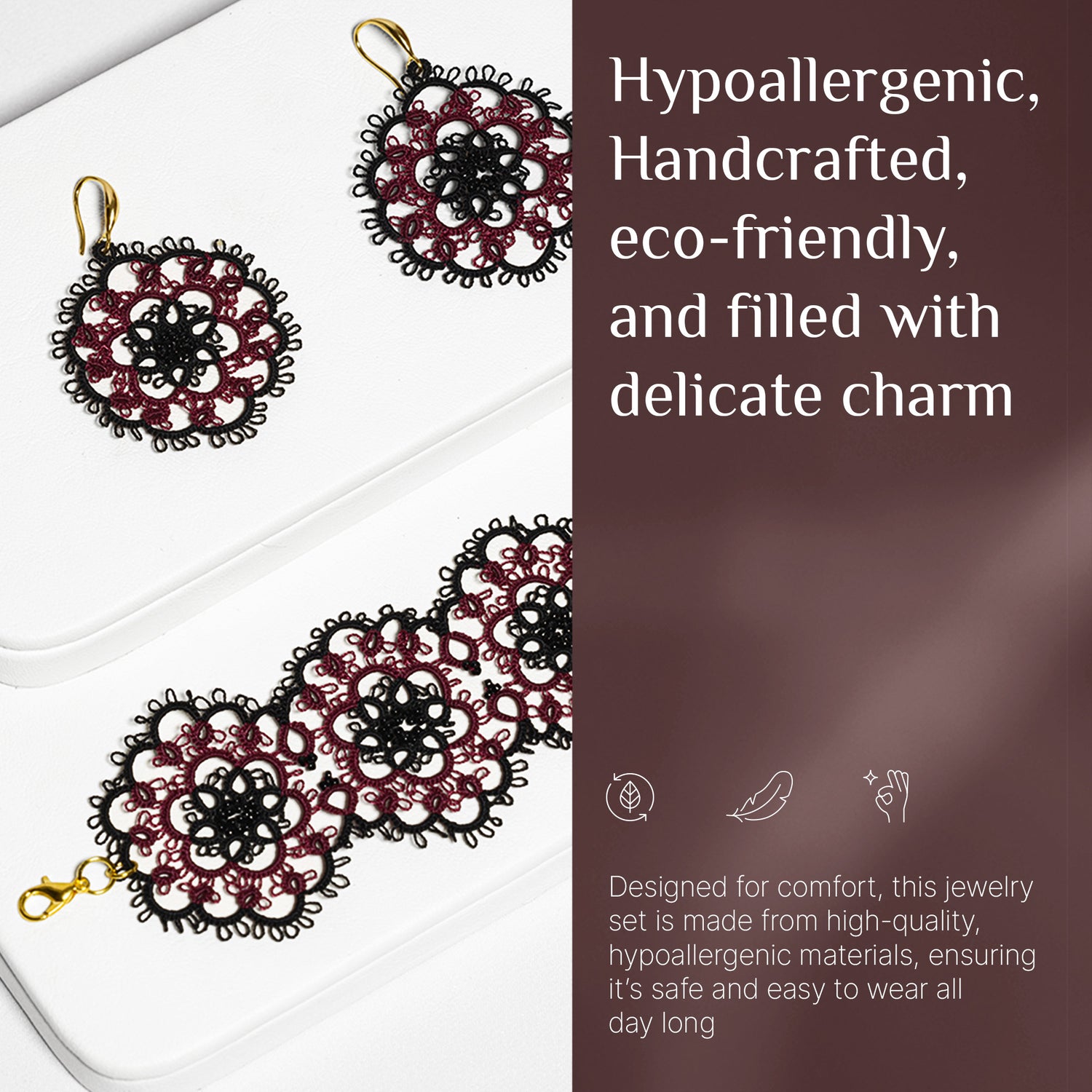 Tatting Lace Set with Bracelet