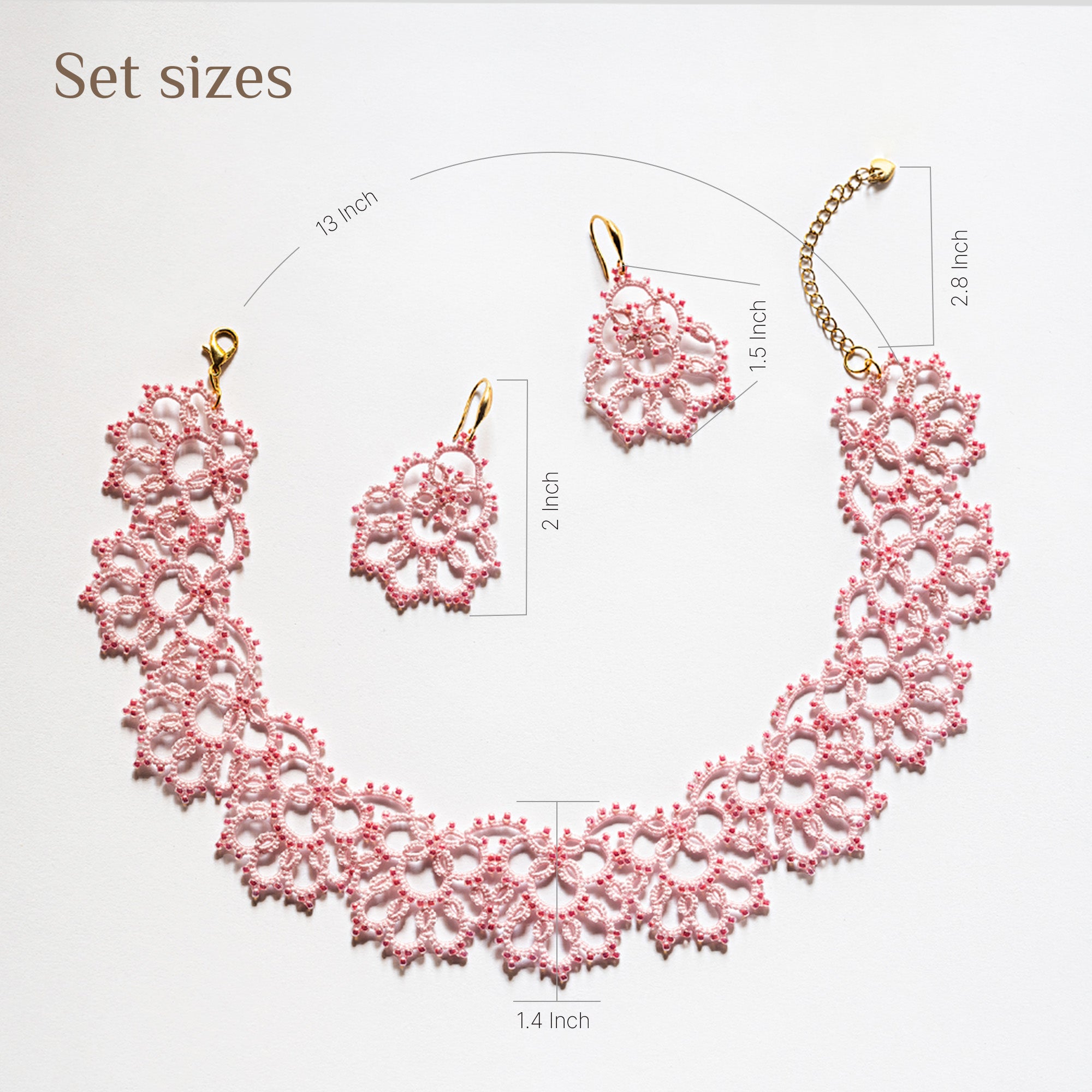 Tatting Lace Set with Choker Necklace