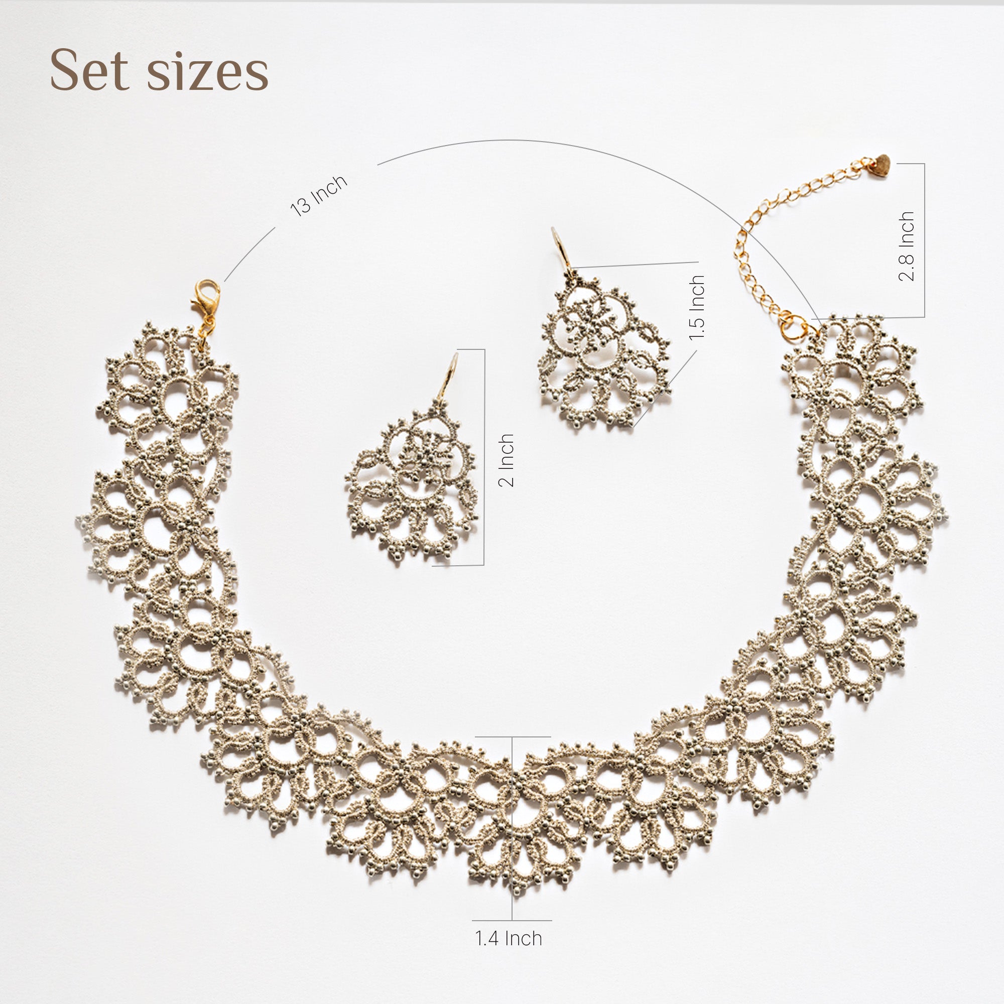 Tatting Lace Set with Choker Necklace