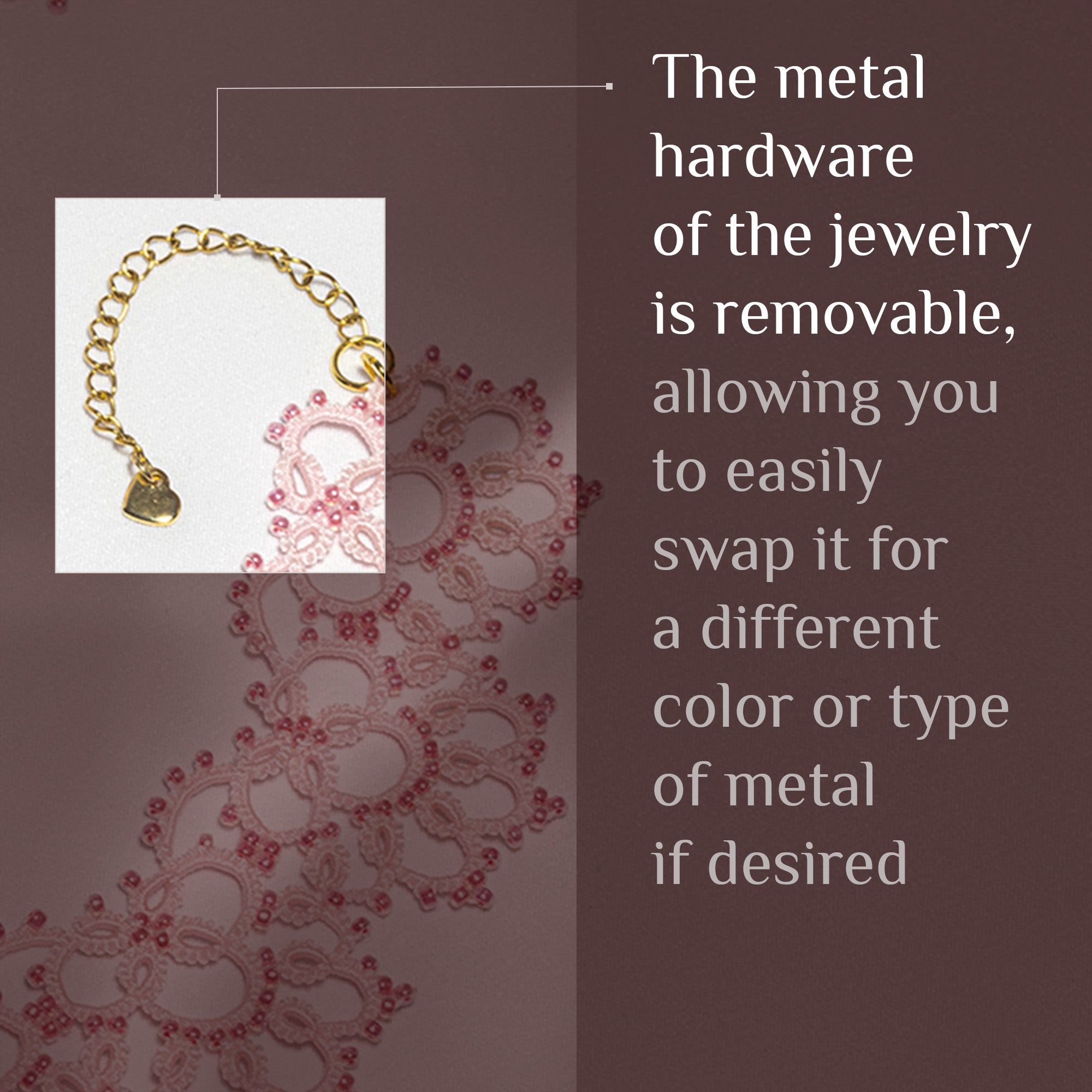 Tatting Lace Set with Choker Necklace