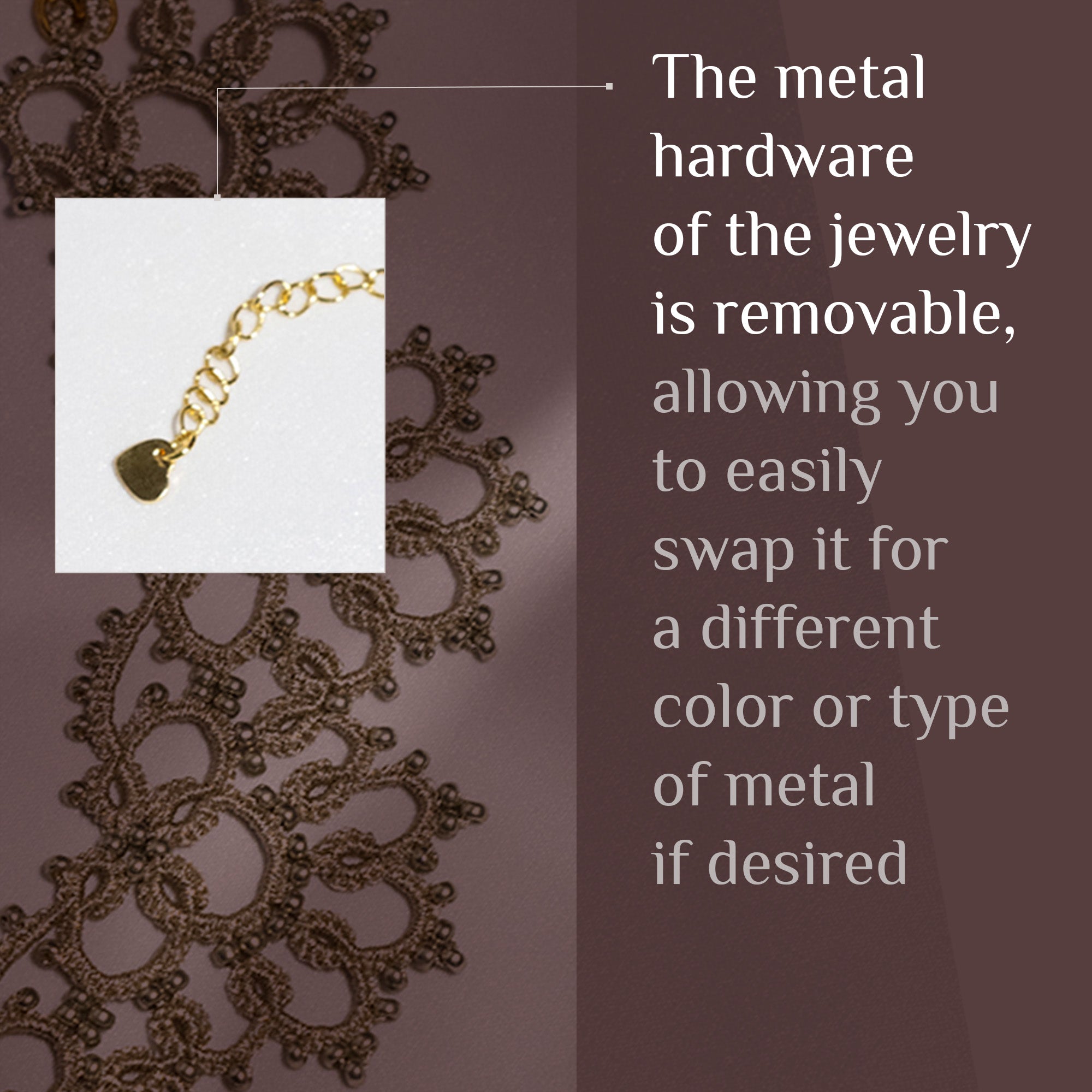 Tatting Lace Set with Choker Necklace