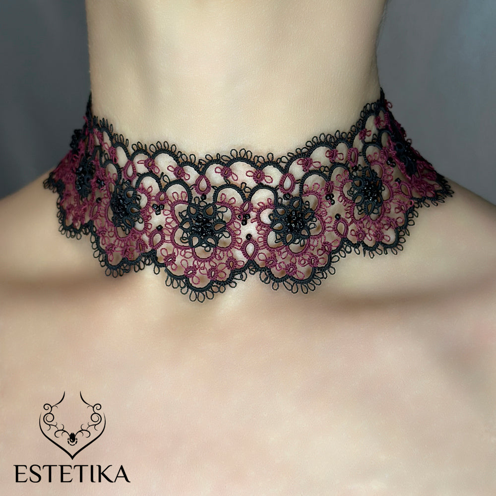 Tatting Lace Choker Necklace EN045